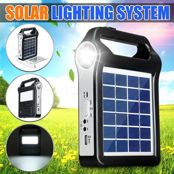 

solar lamps spot portable panel generator system usb port built in lighting lamp hogard