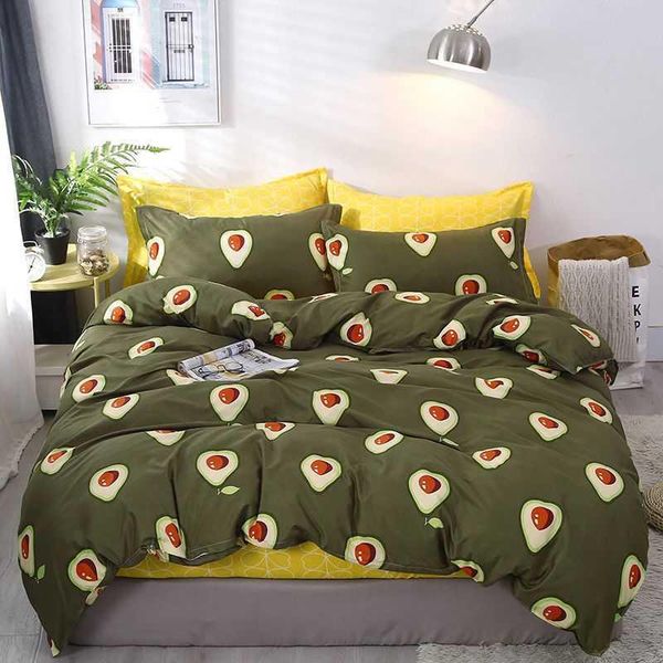 

bedding sets avocado pineapple pomegranate carrot orange printed set comfortable duvet cover bedroom