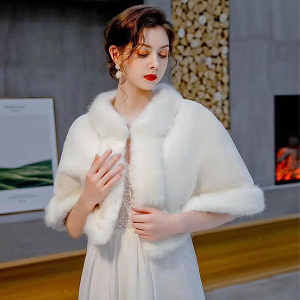 

wraps & jackets wedding warm shrugs white faux fur cape bolero bridal autumn winter bridesmaids