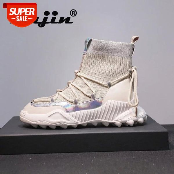 

fujin women boots sock lace up slip on platform walking casual boots for women springy comfortable soft fashion shoes #4m9a