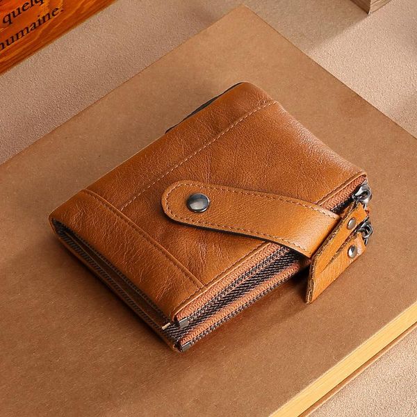 

wallets short wallet men genuine leather male purse card holder fashion gift for, Red;black