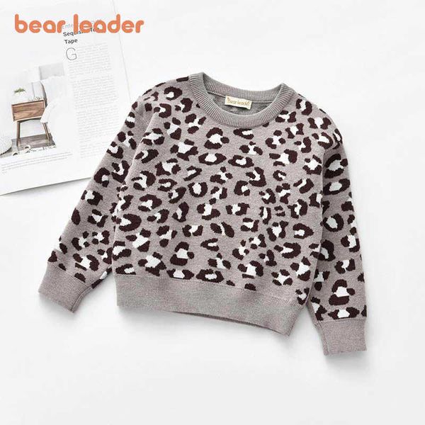 Palavras-chave urso líder casual menino menino garota garoto gripe grosso tricotar tola camisetas leopardo pulôver camisola bebê menina camisola 210708