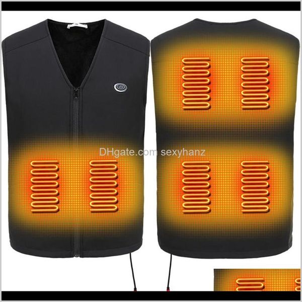 

vests outerwear & coats mens apparel drop delivery 2021 usb heated vest men woman winter outdoor heating jacket waistcoat thermal warm cloth, Black;white