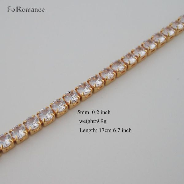 

link, chain foromance yellow gold gp clear round cz stones 6.7 " length link bracelet great on the wrist good gift for ladies, Black