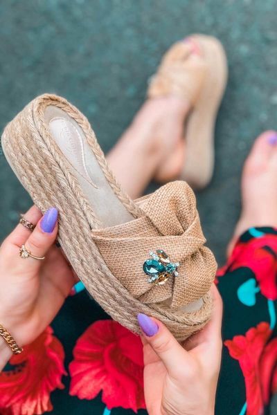 

slippers monica linen bee buckled straw heels, Black