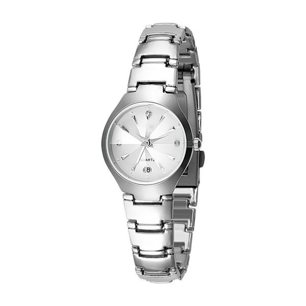 

wristwatches luxury couple watch waterproof casual man watches retro steel band calendar, Slivery;brown