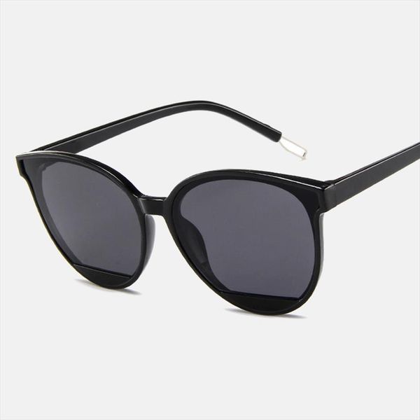 

fashion round frame sunglasses cat eye mirror female vintage plastic ocean sun glasses dubery, White;black