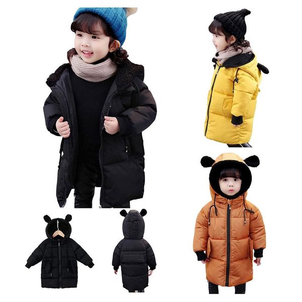 

jackets kids baby girl boy winter zip bear ears hooded coat cloak jacket thick warm outerwear clothes 2021 spring autumn infant, Blue;gray