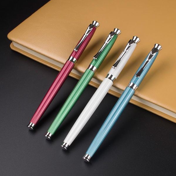 

gel pens full metal school roller ball pen 0.5mm medium refill silver clip cute matte office rollerball business stationery