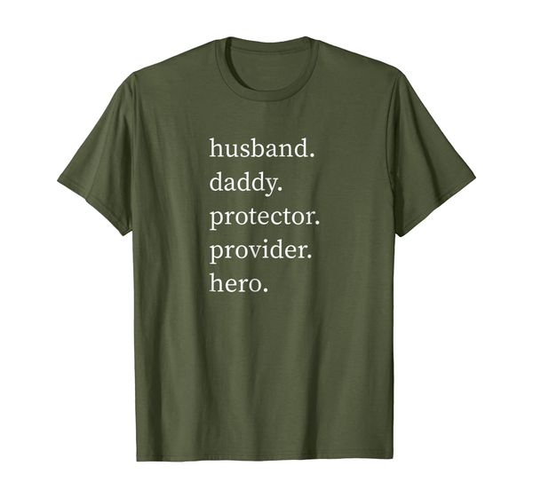 

husband daddy protector provider hero t-shirt, White;black