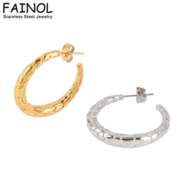 

hoop & huggie fashion stainless steel earrings for women pearl circle geometric round earring jewelry gift party, Golden;silver