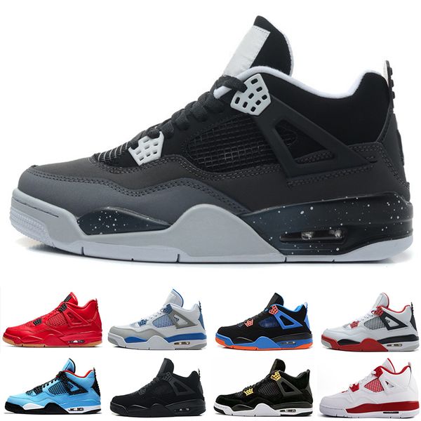 

mens 4 4s basketball shoes cactus jack white cement game royal motor quality sport sneakers designer shoe us 7-13