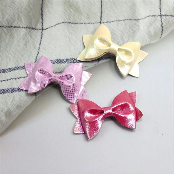 

lovely leather bow select elastic bands for baby barrette girls novelty hairpin clips scrunchy kids hair accessories 2021, Slivery;white