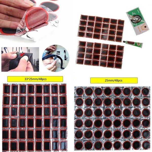 

tools 48pcs 25mm rubber bicycle tire repair patch tool mountain bike inner tube puncture