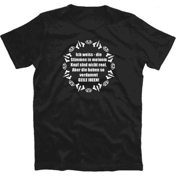 

io bianco dass la stimmen in il mio testa non reale sono t-shirt s-xxxl, White;black