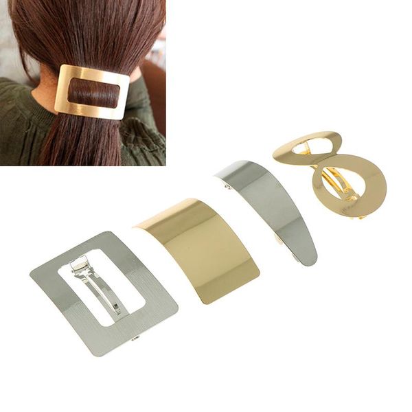 

hair accessories metal gold clip woman girl styling barrettes lazy wind geometry