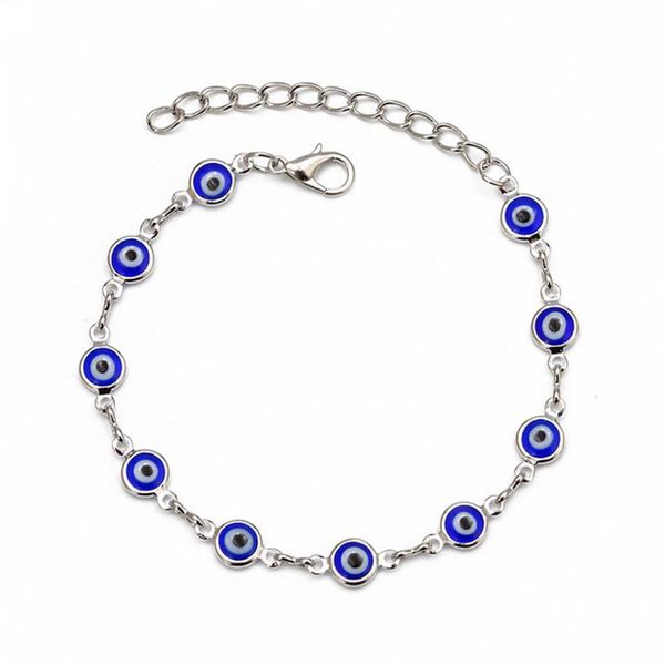 

turkish blue evil eye beads adjustable chain bracelet for women lucky jewelry female friend gift accessories wholesale link,, Black