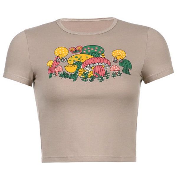 

women's t-shirt high street o-neck women short sleeve summer casual wear y2k harajuku cartoon print sweet park vintage suit, White