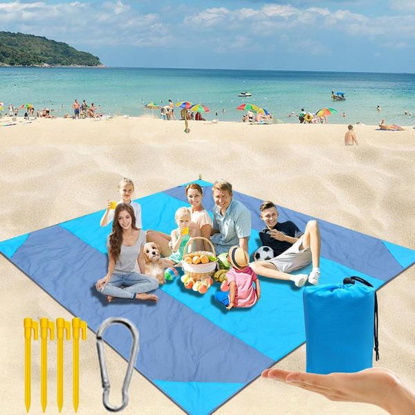 

outdoor pads portable large beach mat oversized camping blanket waterproof sandproof pocket carpet folding mattress for travel picnic hiking