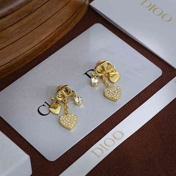 

design jewelry family tassel set diamond letter heart earrings female brass star net red love earrings, Silver