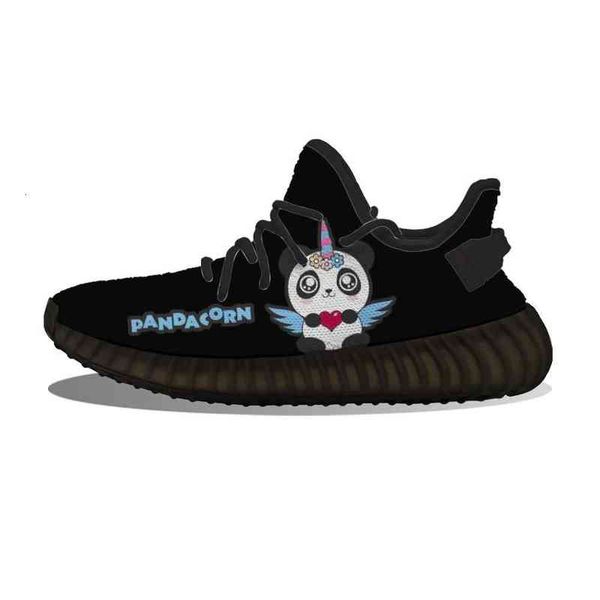 

diy customizedpandacorn panda unicorn love running shoes mesh printed mens womens trainers outdoor sports sneakers, Black;white