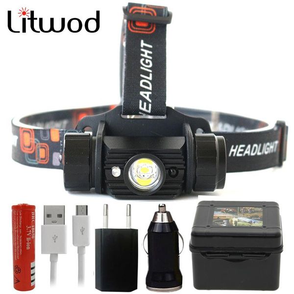 

litwod z209011 mini ir sensor headlight induction usb rechargeable lantern headlamp head torch by 18650 batterry headlamps