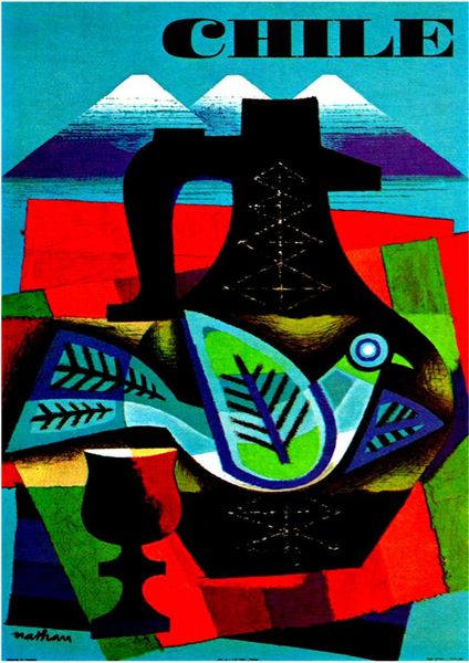 

wall stickers chile beauty - vintage retro travel art silk poster print 24x36inch
