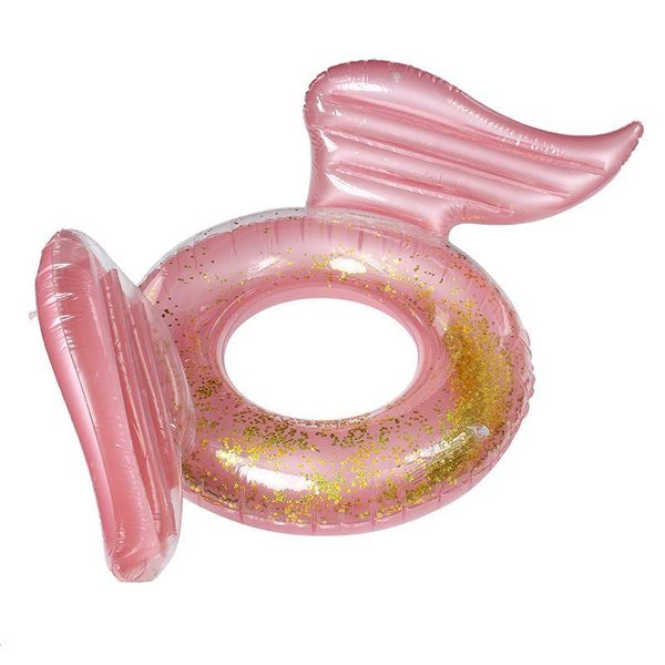 

life vest & buoy inflatable swimming ring sequin angel wing shape sequins floating water fun party outdoor pool seat toy