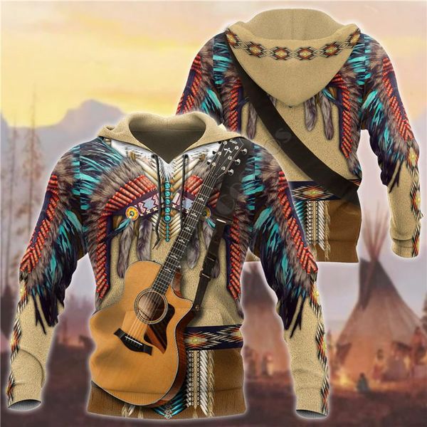 

men's hoodies & sweatshirts native guitar 3d printed sweatshirt zipper women for men pullover cosplay costumes, Black