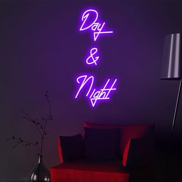 

other event & party supplies "day&night" neon sign custom light led pink home room wall decoration ins shop decor