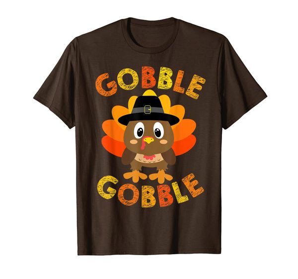 

Cute Gobble Gobble Turkey Pilgrim Little Boys Thanksgiving T-Shirt, Mainly pictures