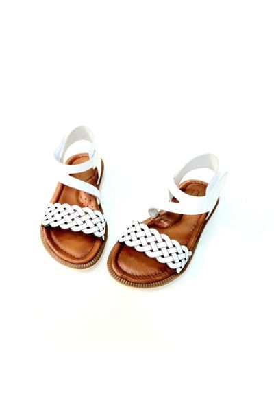 

sandals white genuine leather female child, Black