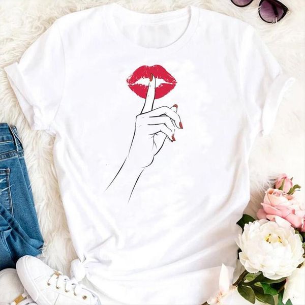 

and women summer lip mens t shirts funny printing ladies 90s cute cartoon clothes tshirts fashion graphic lady print, White;black