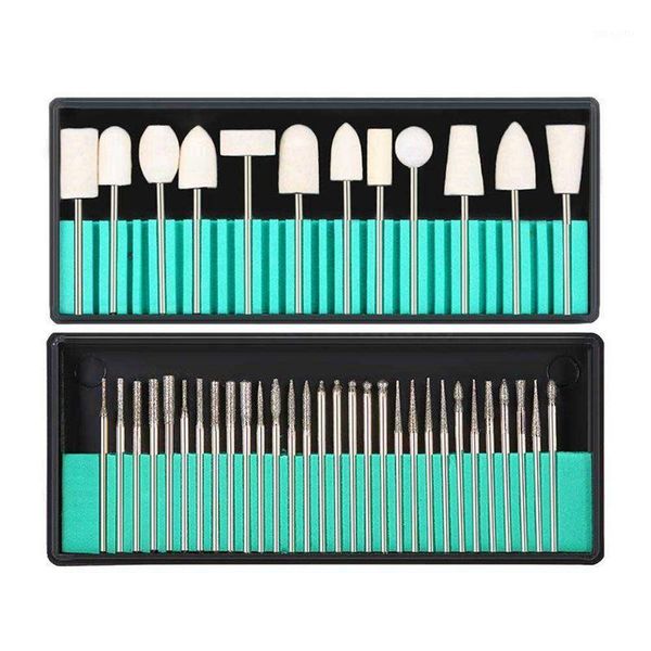 

nail file polish tool 30pcs drill bits + 13pcs imitation wool dill kit1
