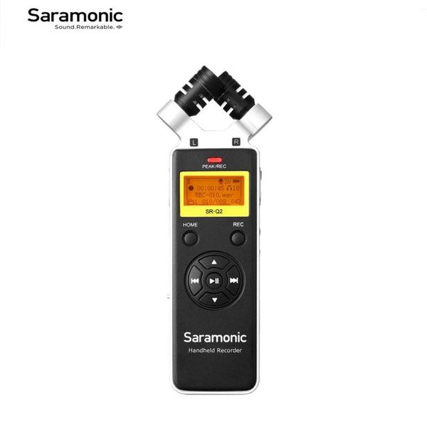 

microphones saramonic sr-q2 handheld stereo audio recorder with built-in x/y microphone & lcd display for video filmmaking podcast