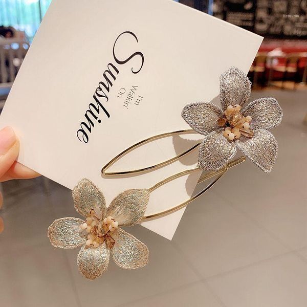 

hand-embroidered hair accessories, sweet flowers, bangs clip, side fairy elegant accessories bun maker1, Brown