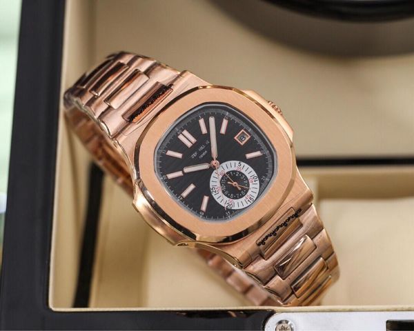 

wristwatches waterproof watch men automatic luxury watches silver strap blue stainless mens mechanical montre wristwatch, Slivery;brown