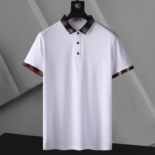 

fashion designer men's polos shirts men short sleeve t-shirt original single lapel shirt jacket sportswear jogging suit m-3xl, White;black