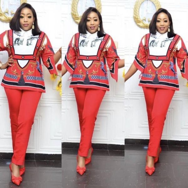 

women's tracksuits 2 piece sets t shirt and pants african clothes women spring autumn elegant bazin riche dashiki office lady suit, Gray