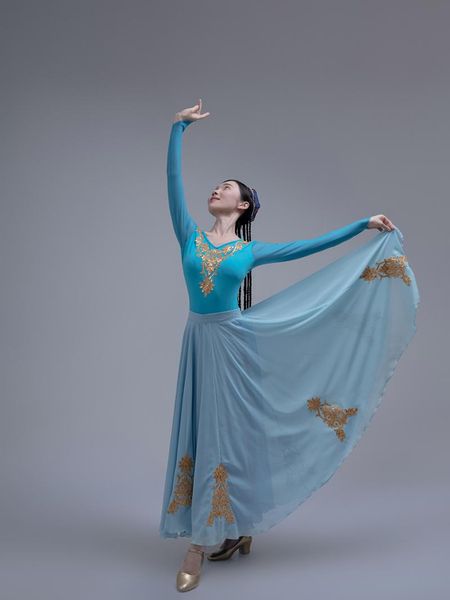 

ethnic clothing xinjiang opening dance big swing skirt weiwu practice clothes and minority performance, Red