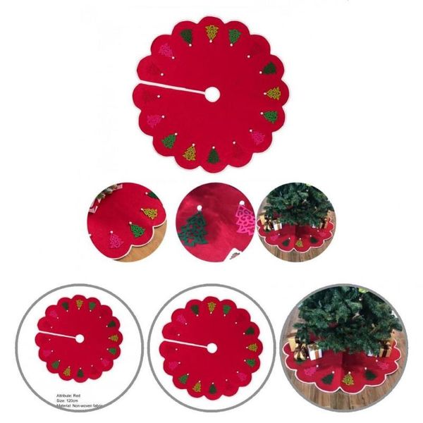 

christmas decorations soft foldable red universal tree skirt for decor