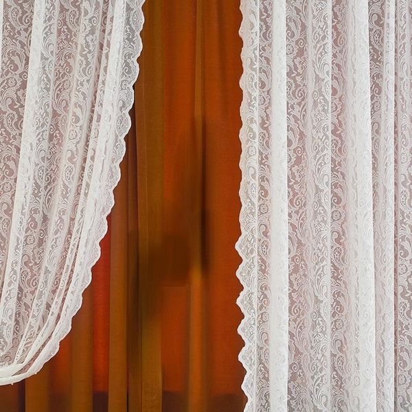 

curtain & drapes french light luxury retro white lace princess wind net red gauze blackout velvet curtains for living dining room bedroom