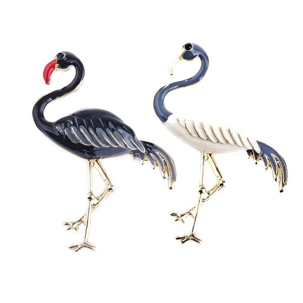 

pins, brooches design 1pcs enamel flamingo bird animal pins corsage elegant jewelry daily dress, Gray