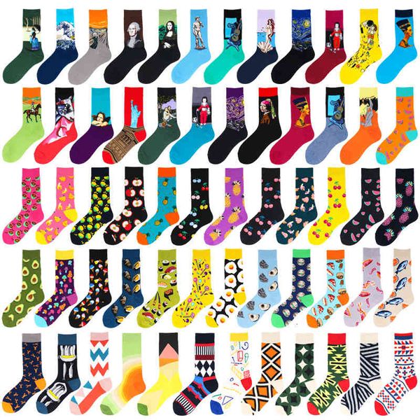 

socks men's middle tube trend stockings autumn and winter personality harajuku women's cotton, Black;white