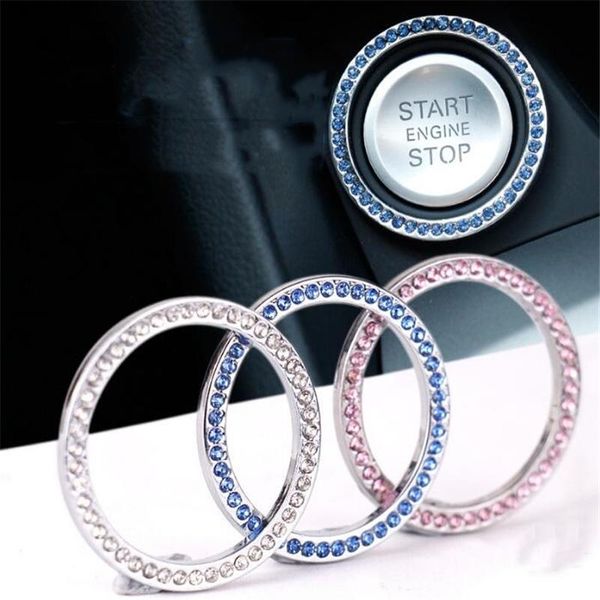 

keychains exquisite car one button start imitation diamonds ring, Silver