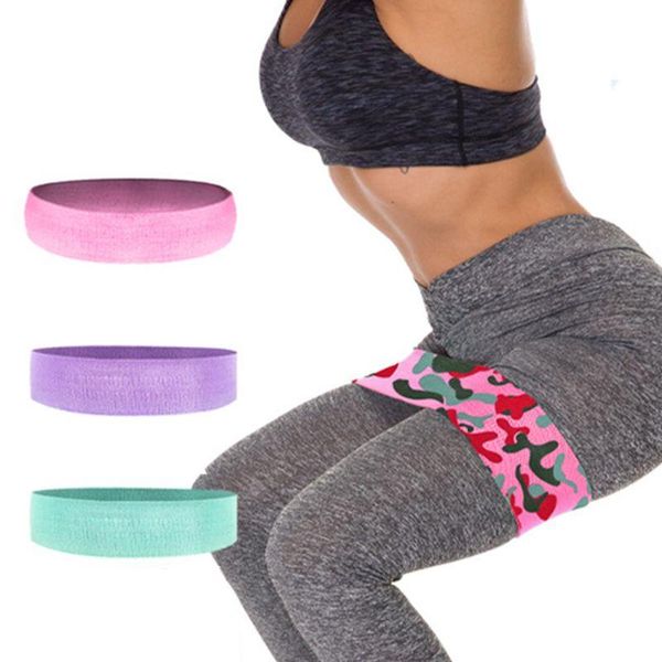 

set of 3 resistance bands fitness loop glutes or squat workout non-rolling thick hip women and men accessories