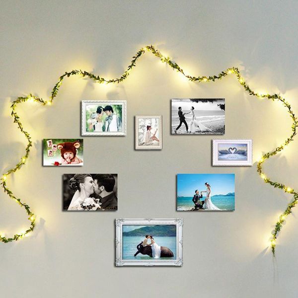 

leds leaf string lights vine garland wreath fairy night light wedding birthday party christmas decoration for home garden decorative flow fl