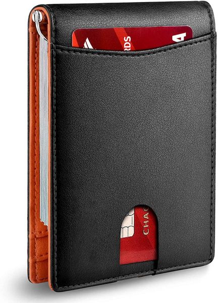 

card holders holder leather men's anti-theft brushed dollar clip explosive luxury genuine, Brown;gray