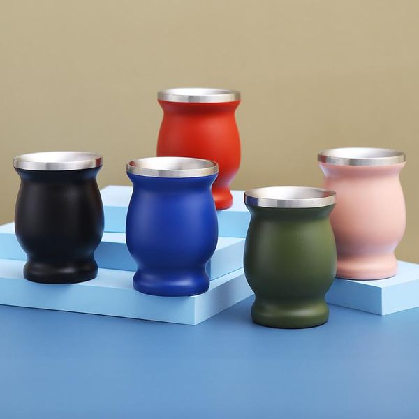 

mugs 8oz stainless steel wholesale double walled vacuum insulated travel coffee tumbler gourd big belly cup
