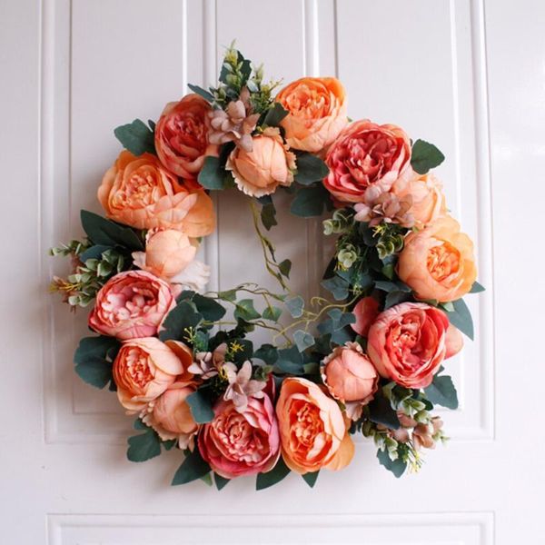 

artificial garland decor decoration candlestick inside outside home wall wedding scrapbooking front door floral wreath decorative flowers &